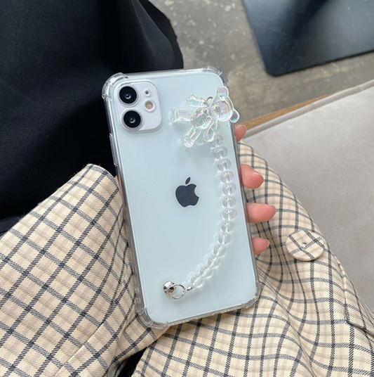 CLEAR BEAR CHAIN iPhone CASE